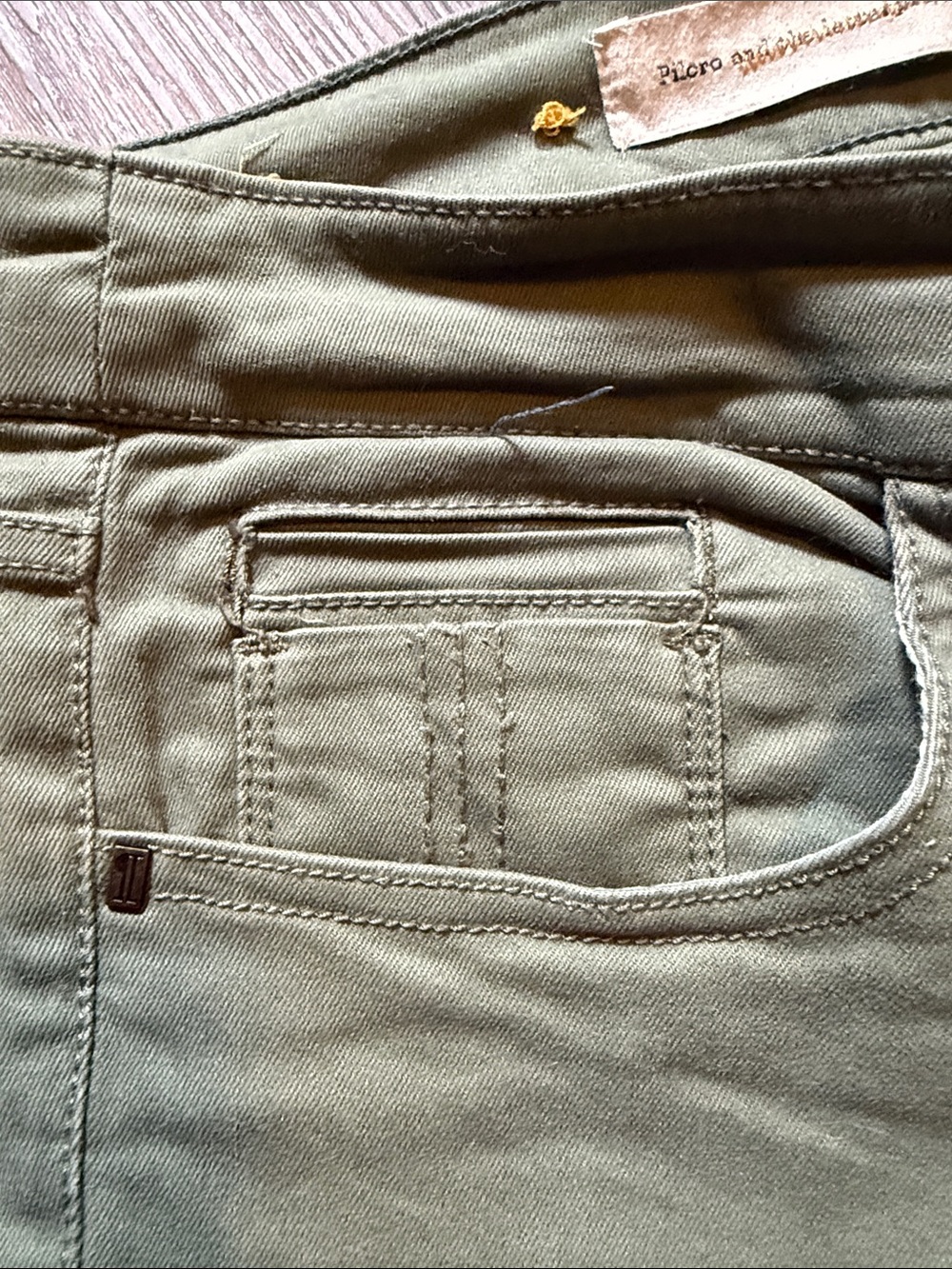 Anthropologie Olive Green Cropped Distressed Jeans - Picture 6 of 6